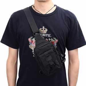 Logo personalizzato nero tattico esterno Mini marsupio zaino a tracolla Unisex borsa a tracolla piccola fodera in Nylon <span class=keywords><strong>Messenger</strong></span>/imbracatura - Product Image 6