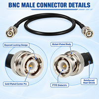 Câble coaxial BNC mâle vers BNC mâle LMR200 50 Ohm, câble de raccordement RF noir 100 cm pour antenne GPS de suivi de véhicule sans fil