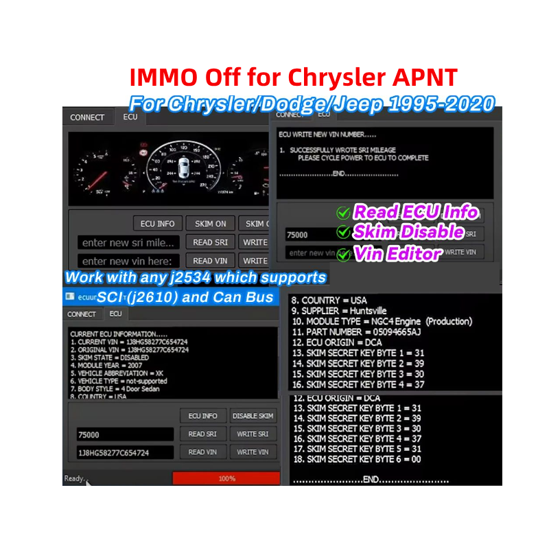 IMMO Off Software for Chrysler, Jeep, Dodge - Read ECU, VIN Edit, Skim ...