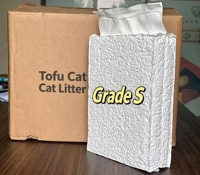 Litière pour chat en tofu biodégradable, écologique, hautement absorbante, jetable dans les toilettes, sans poussière, à agglomération rapide, parfum fruité, en matériaux naturels