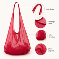 Sac en organza personnalisé en gros, réutilisable, grande capacité, pour les courses et le quotidien