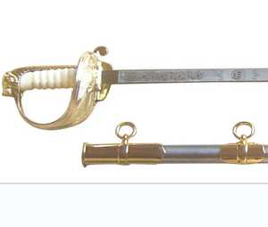 Qatar Sword Ceremonial Masonic for Sale in Our <strong>Knights</strong> <strong>Templar</strong> With Gold Hilt and Black Scabbard - Product Image 4
