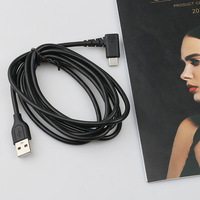 Câble USB-A mâle vers Type-C coudé de 15 mètres avec charge rapide pour smartphones, tablettes et autres appareils électroniques dotés d'un port USB-C