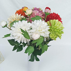 Flores de Seda Dahlia con Pompón al por Mayor, Flores Artificiales con Capullo para Arreglos Florales y Decoración de Bodas - Product Image 2