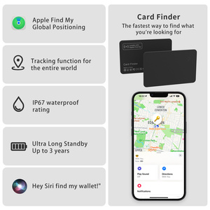 Slim Smart Charge Wallet Finder Air tag tìm thấy thiết bị của tôi Key chống mất Thẻ GPS toàn cầu Tracker Thẻ định vị cho Air tag điện thoại IOS - Product Image 5