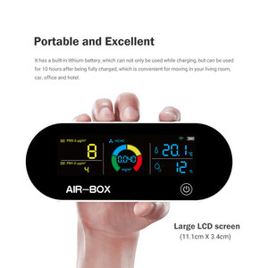 Moniteur de qualité de l'air portable adapté, purificateur domestique, température et humidité pour le confort et la qualité - PM2.5 PM1.0 HCHO - Product Image 3