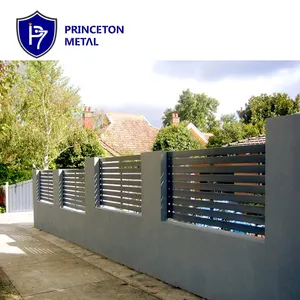 Privacy Fence Aluminum Black No Dig Horizontal Slat Aluminum Fence Panels