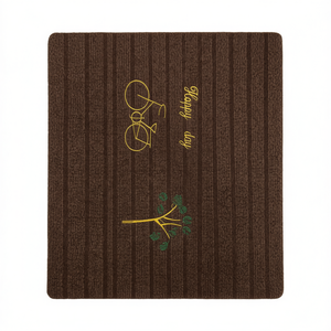 Door Mat Brown With Embroidered Bike And Tree Design 38x58 Cm For Entryway Use - Product Image 2