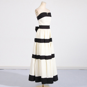 Robe Grande Ample Style Cour Française Été 2026 Nouvelle Collection avec Nœud et Rayures Contrastées pour Femme - Product Image 3