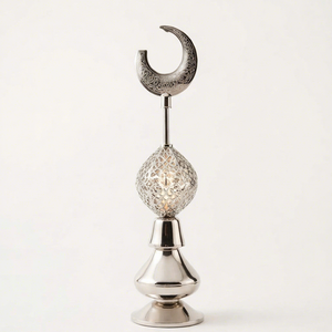 Miniature de mosquée en métal standard finition argentée White Royals RD71, pièce décorative islamique de qualité supérieure, pour l'arrivée du Ramadan - Product Image 1