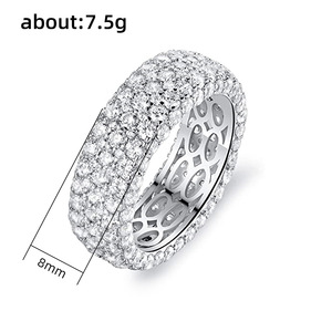 F1648 Anello di Lusso da Donna con Diamante Naturale Taglio Brillante Rotondo Colore G in Oro Bianco 14K per Matrimonio - Product Image 5