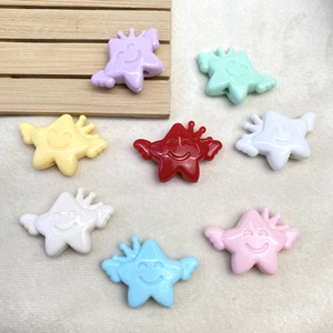 Cuentas acrílicas de color sólido AB con forma de ala, corona y estrella para cadena de teléfono DIY, materiales sueltos para colgantes y accesorios - Product Image 4