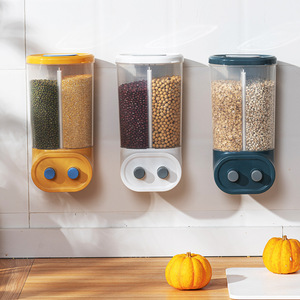 Wholesale Wall Mounted Dual Compartment <b>Cereal</b> Dispenser Dry Food Storage Container for Grains Beans and Kitchen Organizer - Product Image 2