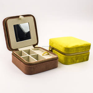 กล่องเครื่องประดับหรูหราขนาดเล็กกำมะหยี่สีเหลืองหรูหราหรูหรากล่องเครื่องประดับบรรจุภัณฑ์กล่องเครื่องประดับแบบพกพา - Product Image 6