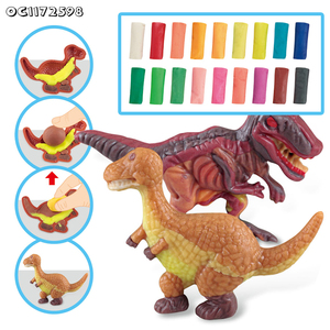 Lot de 19 couleurs de pâte à <span class=keywords><strong>modeler</strong></span> en plastique pour enfants, série de kits de loisirs créatifs avec modèle de <span class=keywords><strong>dinosaure</strong></span> en argile - Product Image 3