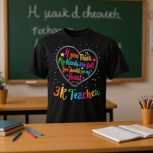 Camiseta con diseño de corazón de profesor 3K, regalo para la semana de apreciación de la vuelta al colegio para profesores - Product Image 3
