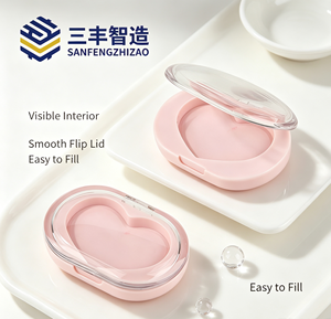 ตลับแป้งแต่งหน้ารูปหัวใจสีเดียวแบบเปล่า - Product Image 3