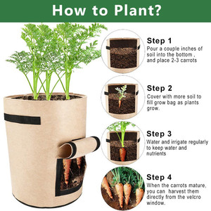 Sacs <span class=keywords><strong>de</strong></span> culture en feutre non tissé pour tomates et légumes, 5/7/10 gallons, avec poignées, pour jardin domestique, vente en gros - Product Image 3