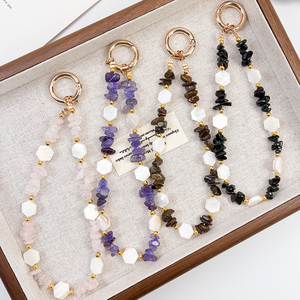 Chaîne <span class=keywords><strong>de</strong></span> <span class=keywords><strong>téléphone</strong></span> portable tendance et luxueuse, texture cristalline, cordon à perles, chaîne <span class=keywords><strong>de</strong></span> poignet, installation facile, <span class=keywords><strong>personnalisable</strong></span>, accessoire anti-perte - Product Image 1