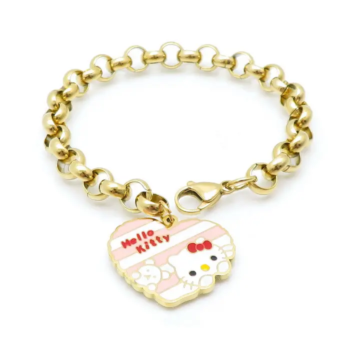 Cat fashion Women acciaio inossidabile gioielli da donna Joyeria regalo bracciale Bangle Design campione Hello Kitty bracciale a maglie