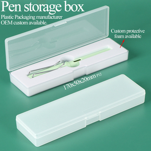 SUNSHING Translucent Frosted Colored Pencil Case Personality PP Plastic School Storage Case for Pencils, <b>Pens</b>, Office Supplies - Product Image 2
