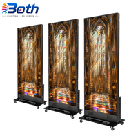 Pantalla LED P2.5 Delgada para Interiores, Video Wall de Animación, Alta Luminosidad, Pantalla Digital Portátil para Publicidad, 1920x640mm, para Comercios