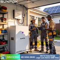 Batterie au sodium SUNPOK 48V 20 kWh 400 Ah, batteries au sodium-ion 20 kWh pour le stockage d'énergie domestique