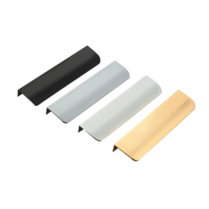 Tiradores de puerta de armario ocultos sin taladro, negros, integrados, para cocina, armario, con banda de borde, modernos, minimalistas, tiradores de cajón - Product Image 1