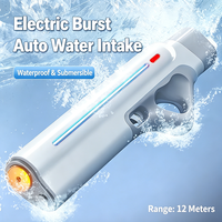 Pistolet à eau électrique d'été pour garçons et filles avec lumières LED, aspiration automatique de l'eau, jet d'eau haute vitesse