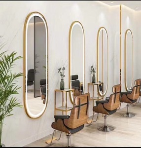 Espejo de Barbería, Espejo de Peluquería de Doble Cara con Luces LED, Estación de Espejo para Barbería - Product Image 5