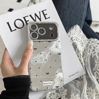 Coque pour iPhone 12 13 14 15 16 17 18 Pro Max, style minimaliste avec nœud, protection intégrale avec protection d'objectif, coque de téléphone antichoc