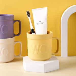 Autonomy Toothbrush <b>Cup</b> With Handle Thickened <b>Large</b> Capacity Round Mouth <b>Cup</b> For Bathroom And Students - Product Image 2
