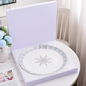 Hot Selling High Quality 16 Inch <b>Large</b> Bone China Ceramic Plate Round Coffee Utensil Tray for Home Use Pack of Dishes - Product Image 5