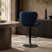 Tabouret de bar en velours, hauteur réglable, siège pivotant, repose-pieds, base sur piédestal pour îlot de cuisine, comptoir de bar, salle à manger