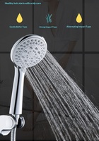 Pommeau de Douche à Main OEM Personnalisé, Design Moderne Minimaliste, 5 Modes de Jet, Anti-Colmatage, Extra Large, Rond, en ABS Chromé
