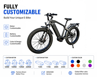 Vélo de montagne électrique à moteur central Bafang haute puissance 1000W, 48V 17.4Ah, pneus larges 26x4.0, suspension à 6 points, personnalisable OEM