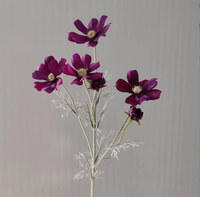 Fleurs Cosmos artificielles Gerbera 4 têtes Fleur de soie Chrysanthème pour la décoration intérieure