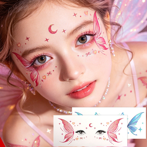 Tatouages temporaires papillon scintillants, tatouages visage ailes de fée pour décorations de maquillage de fête d'anniversaire pour femmes, enfants et jeunes enfants - Product Image 4