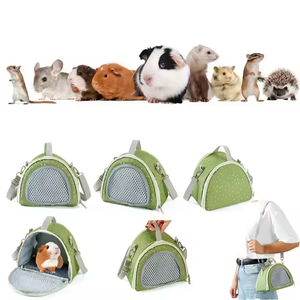 Offre Spéciale sac à dos Portable en Polyester personnalisé pour petits animaux fermeture à glissière respirante pour cochons d'inde Hamsters oiseaux chiots - Product Image 1