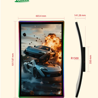 Monitor de Juegos Curvo de 43 Pulgadas 4K UHD Tipo C R1500, 60 Hz, 16:9, Pantalla Táctil Pcap IPS LCD, Monitor LED Halo para Máquinas de Juegos de Arcade