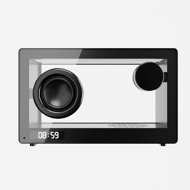 Vintage Hifi Soundbar Outdoor Mobile Phone Portable Alarm Clock Wireless Speaker-with RGB Atmosphere Light Mic & TF Card Support