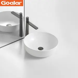 Offre Spéciale évier blanc lavabo à main lavabo ovale comptoir en céramique bassin autoportant pour salle de bains