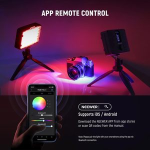 Panneau lumineux vidéo <span class=keywords><strong>LED</strong></span> <span class=keywords><strong>Neewer</strong></span> <span class=keywords><strong>RGB</strong></span> 176-A1, 17 scènes, CRI97+, 2500K-10000K, 10W, portable, pour photographie - Product Image 2