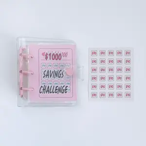 Journal de suivi personnalisé mini classeur budgétaire 100 jours 52 semaines livre de défi d'épargne en espèces avec enveloppes
