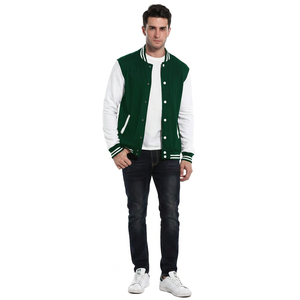 Wholesale Custom Embroidery Letterman Men's Varsity Jackets Breathable <b>Stand</b> Collar Light <b>Weight</b> Winter Streetwear Front Logo - Product Image 1