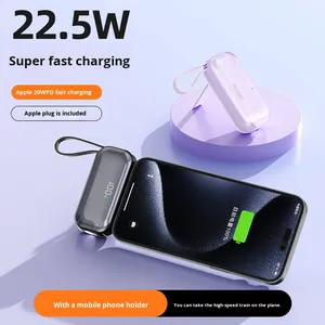 Nuovo Arrivo Power Bank con Ricarica <span class=keywords><strong>Super</strong></span> Veloce PD 22.5W, Design a Capsula, Cavo Integrato, Capacità 5000mAh e 10000mAh - Product Image 4