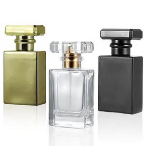 Free Sample Wholesale Wholesale 30ml 50ml 100ml Clear Square Custom Spray Refillable Luxury Empty Glass Perfume Bottle