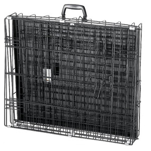 Jaula para mascotas de doble puerta, jaula plegable de Metal para perros/perrera con bandeja a prueba de fugas, jaula plegable para perros de 24 pulgadas - Product Image 6