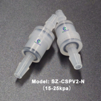 Mini Válvula Unidireccional en Línea de 1/8'' 3/16'', Presión de Ruptura de 0-100Kpa, Válvula de Alivio de Presión de Plástico para Nebulizador y Humidificador