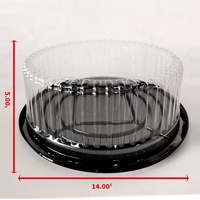 Boîte à gâteau transparente et jetable, 50 pièces 14 ", récipients ronds en plastique transparent avec couvercle dôme pour gâteaux